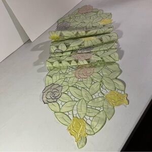 Springtime Embroidered Table-Top Runner
